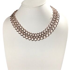St Thomas Geometric Chunky Gold Chain Necklace Toggle Clasp Fashion Jewelry